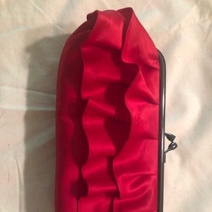 Red Ruffle Clutch